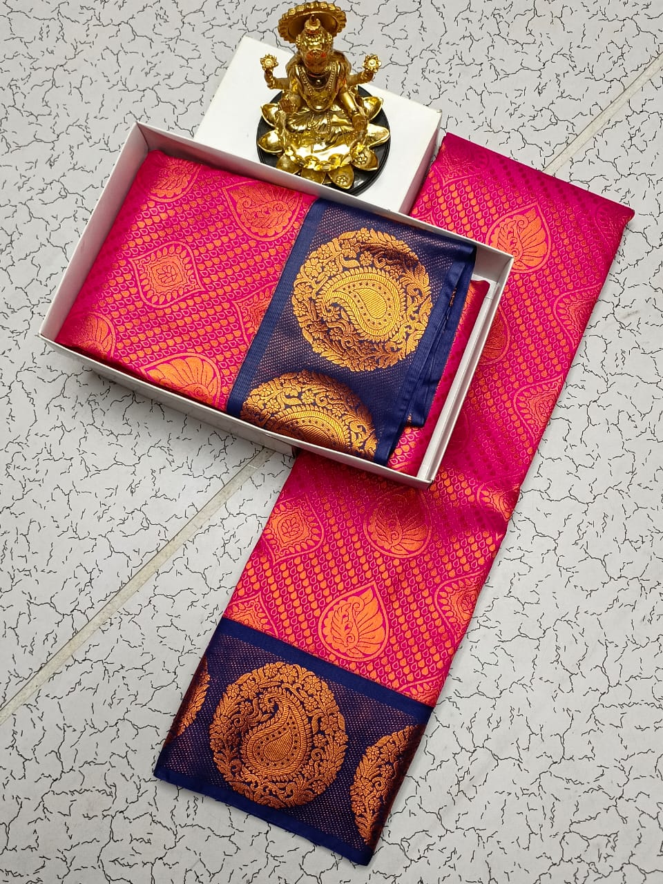 Traditional Semi Silk Saree with Zari Border