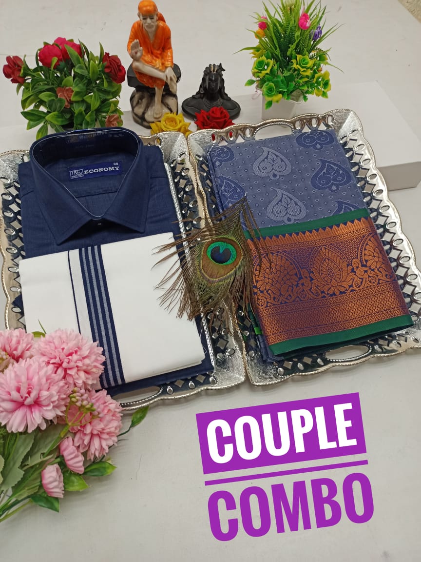 Sacred Duo – Vesti Shirt & Saree Combo