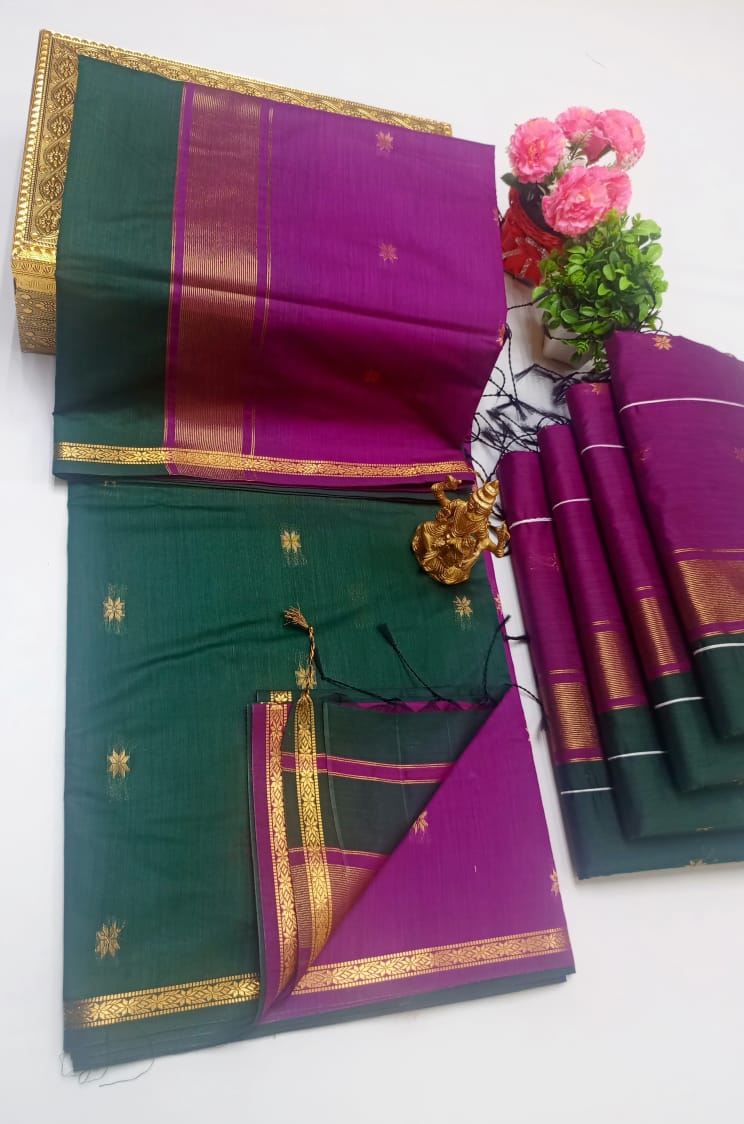 Maheswari-style Silk Cotton Saree