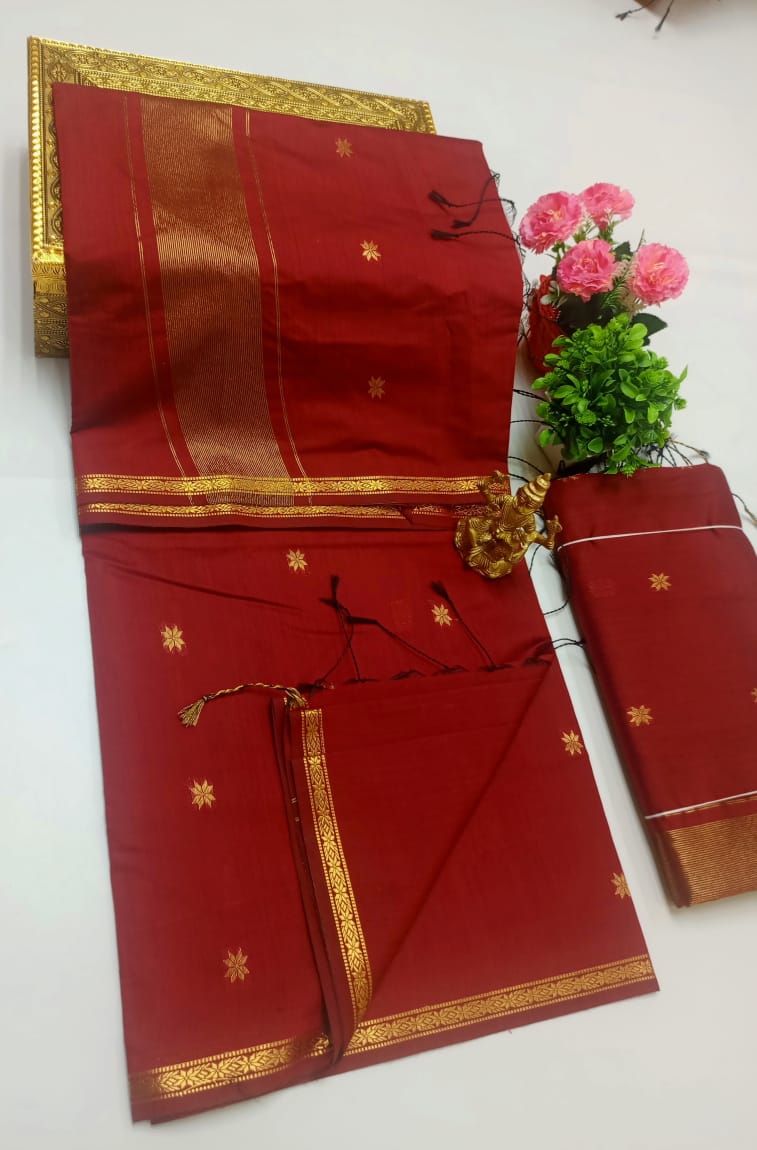 Maheswari-style Silk Cotton Saree