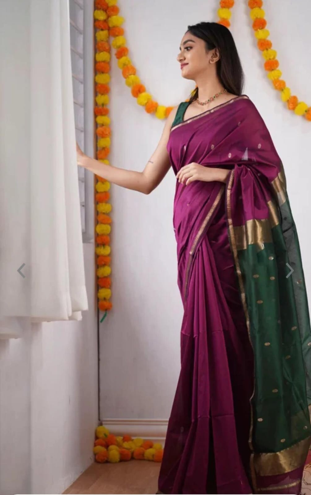Maheswari-style Silk Cotton Saree