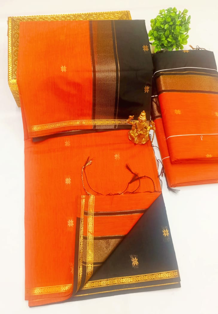 Maheswari-style Silk Cotton Saree