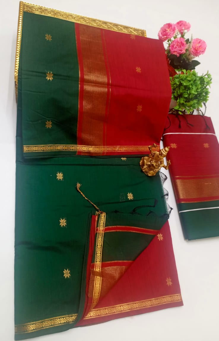 Maheswari-style Silk Cotton Saree