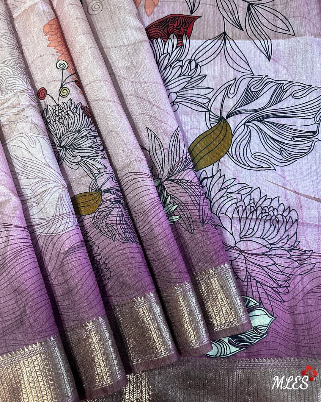Soft flowy desi raw silk saree