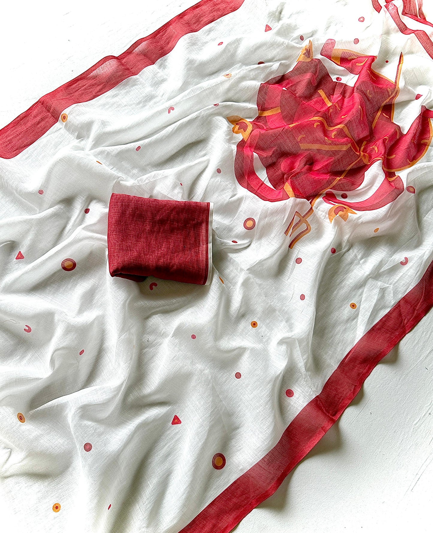 Soft Linen Durga Pooja Saree