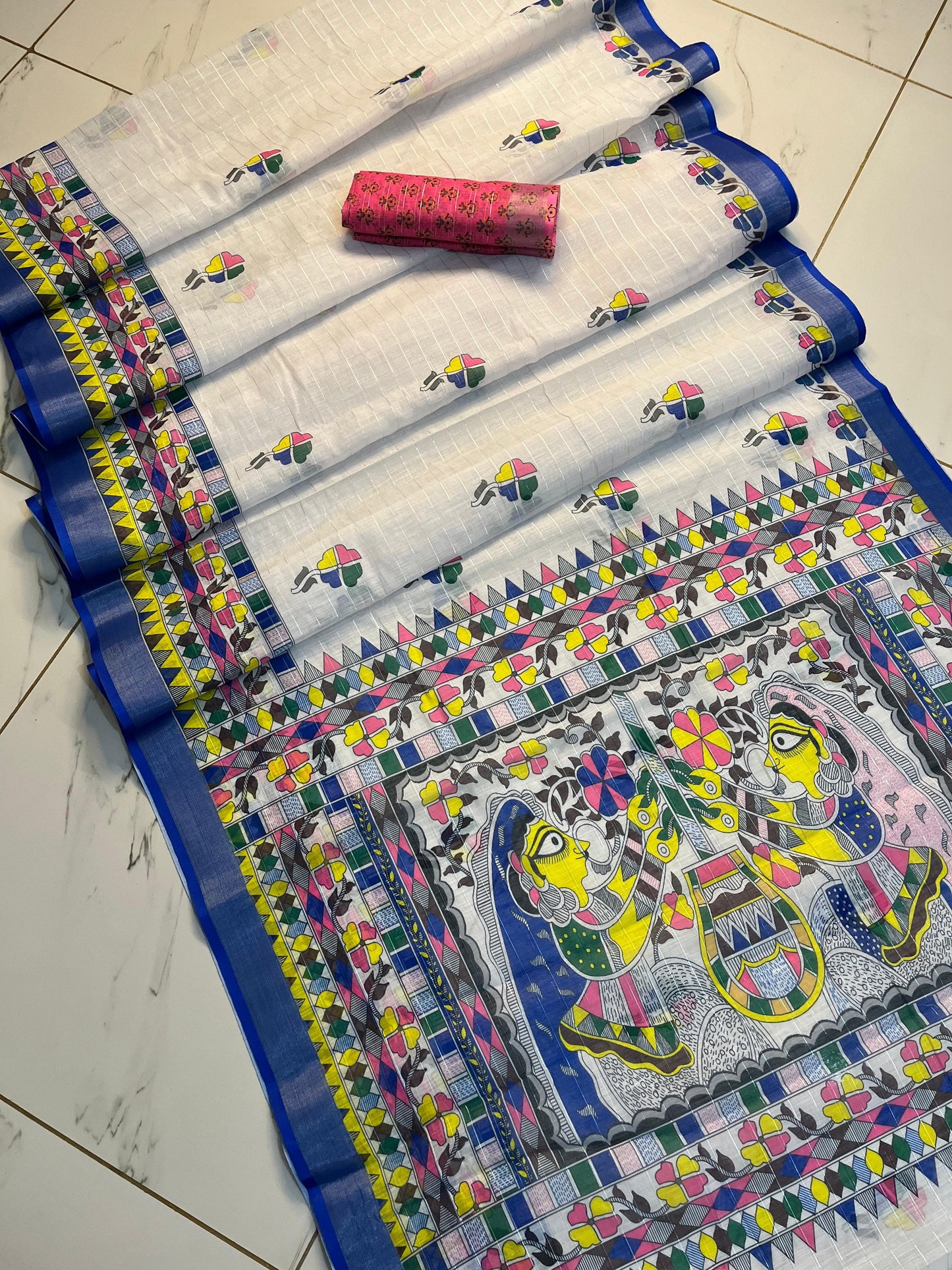 Soft Linen Silk Digital Printed Saree