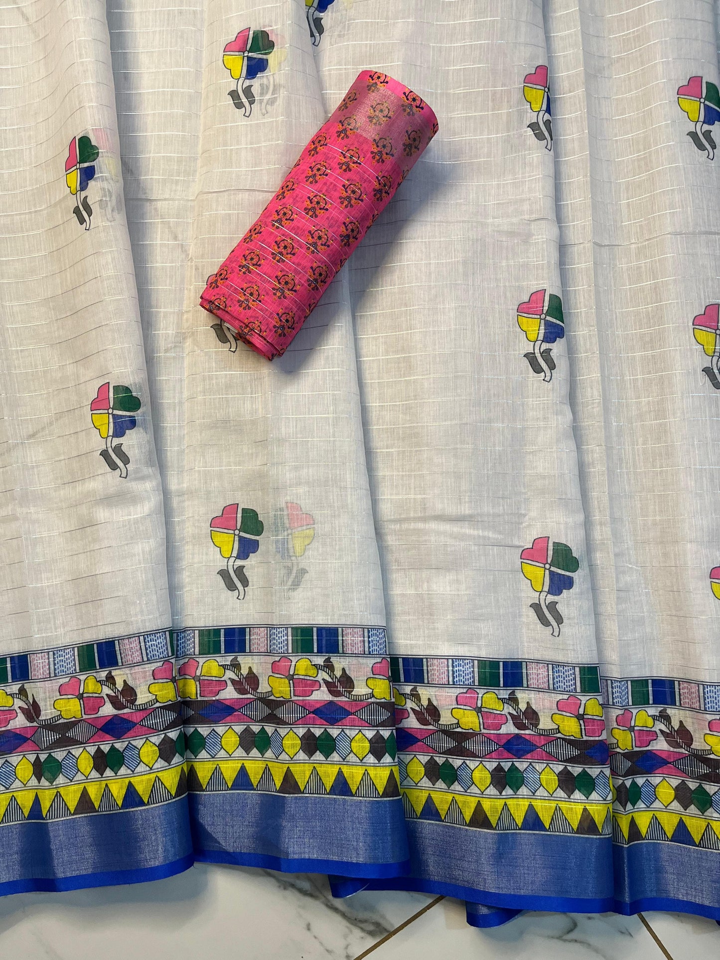 Soft Linen Silk Digital Printed Saree
