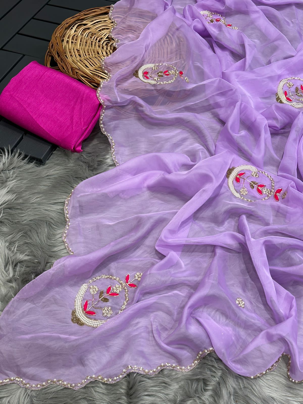 Soft organza saree