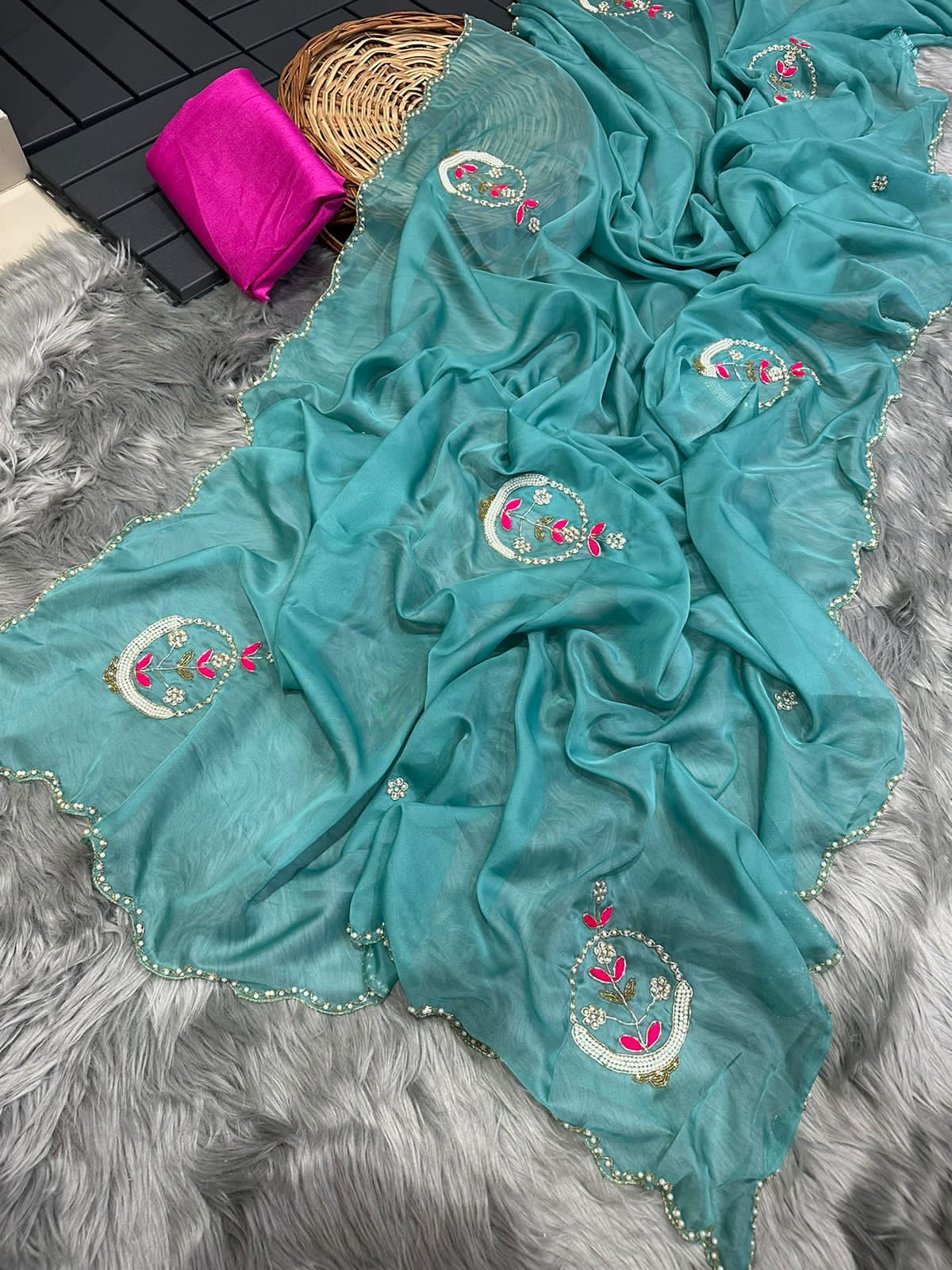Soft organza saree