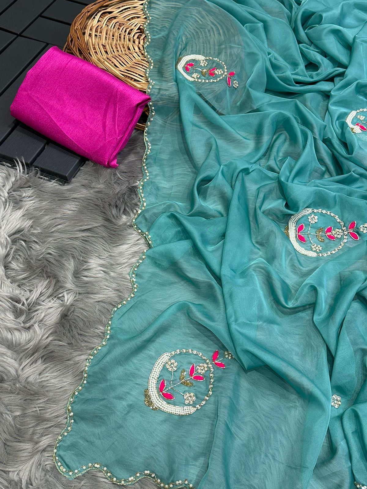 Soft organza saree
