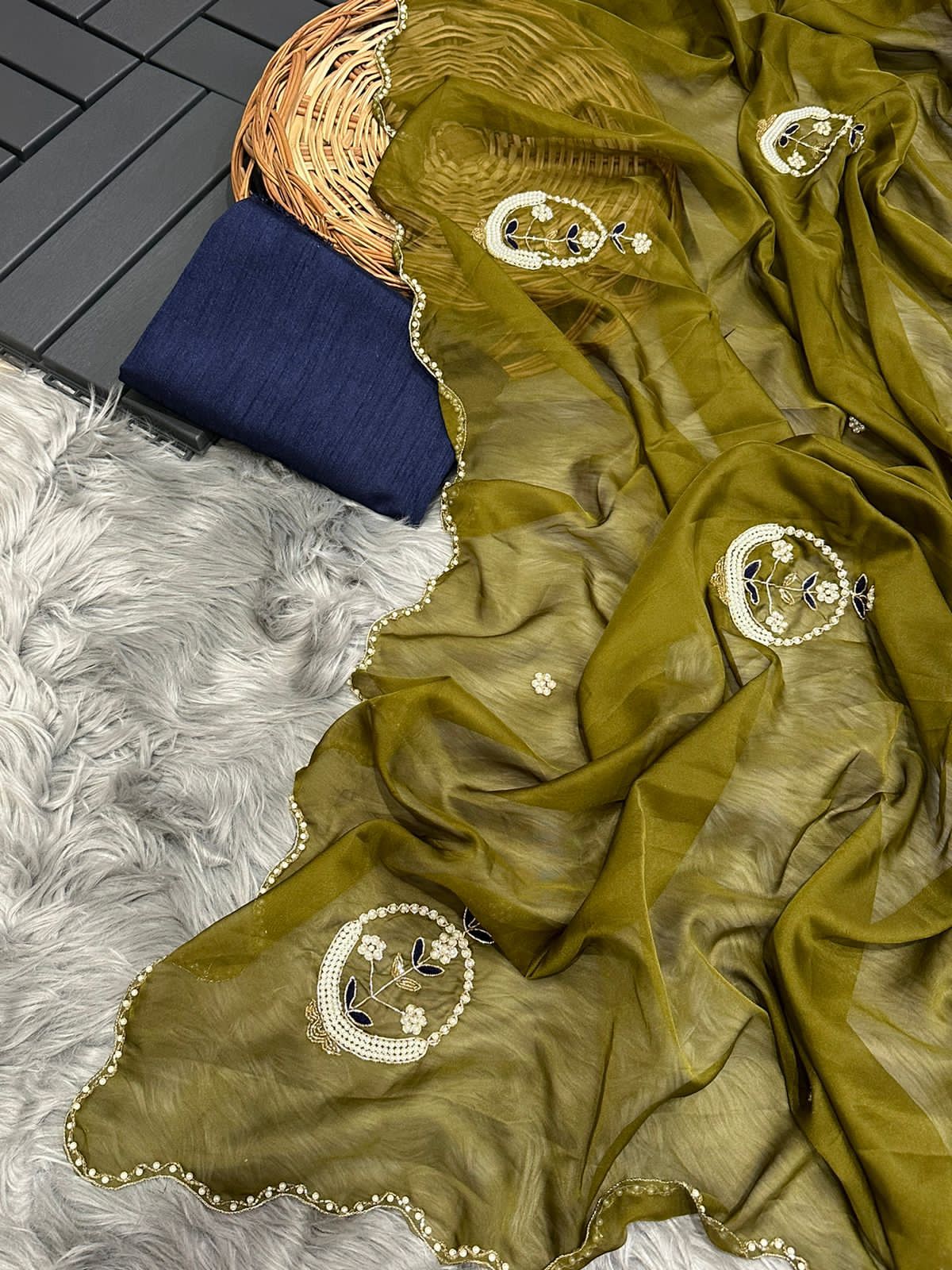 Soft organza saree