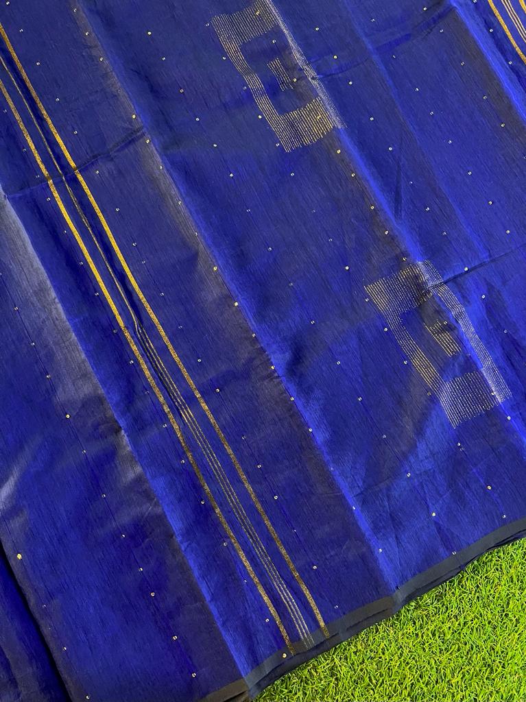 Soft purely hand woven bengal handloom cotton silk saree