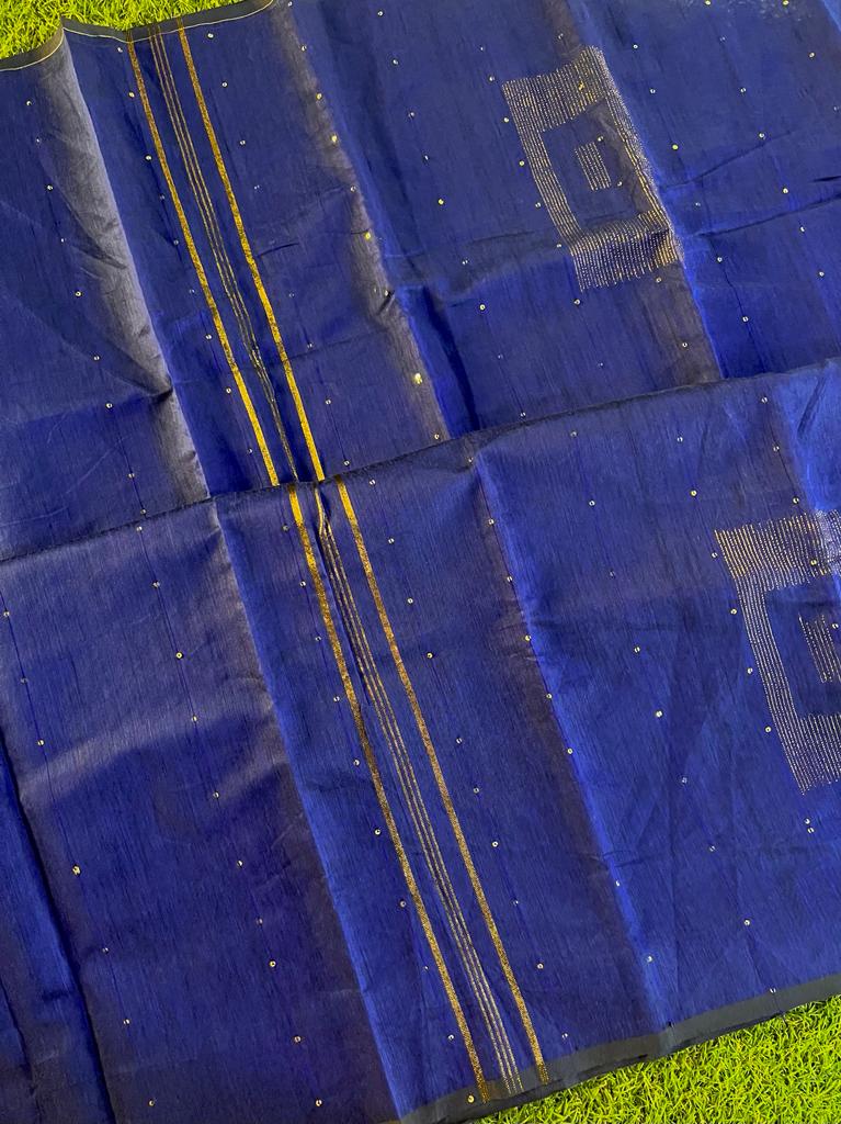 Soft purely hand woven bengal handloom cotton silk saree