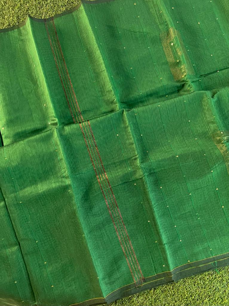 Soft purely hand woven bengal handloom cotton silk saree
