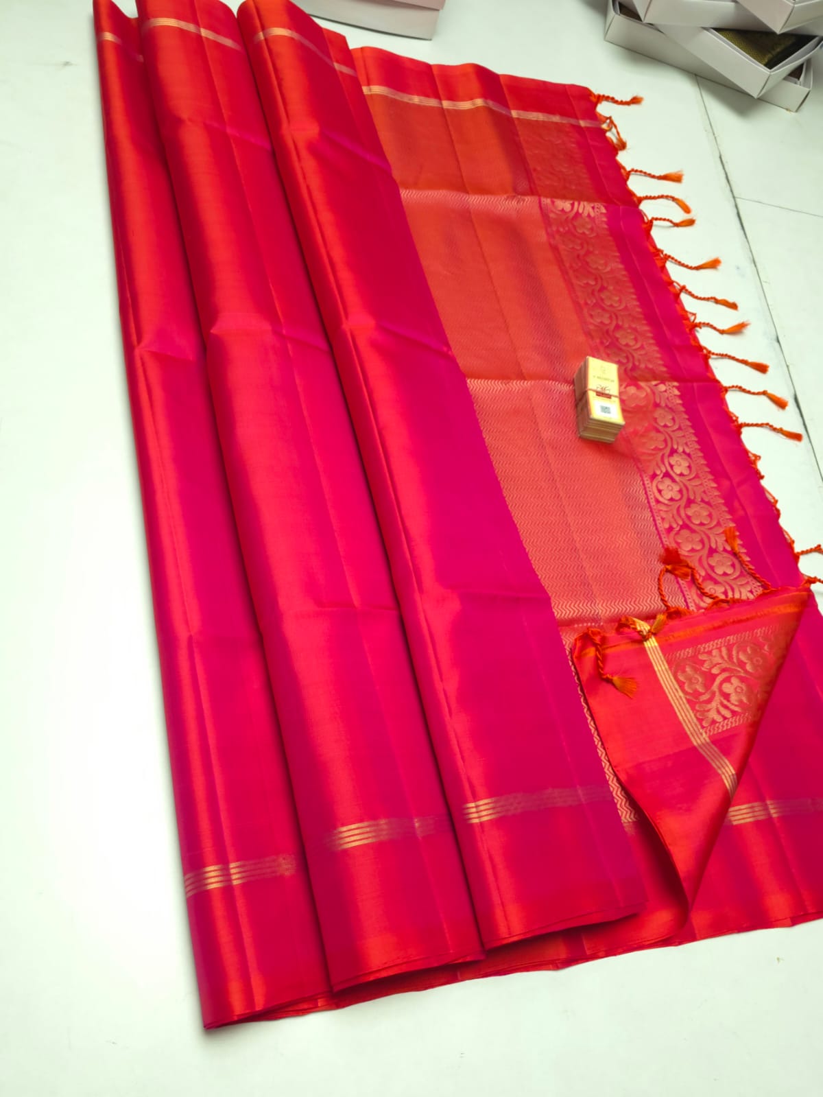 Pure handloom soft silk plain saree