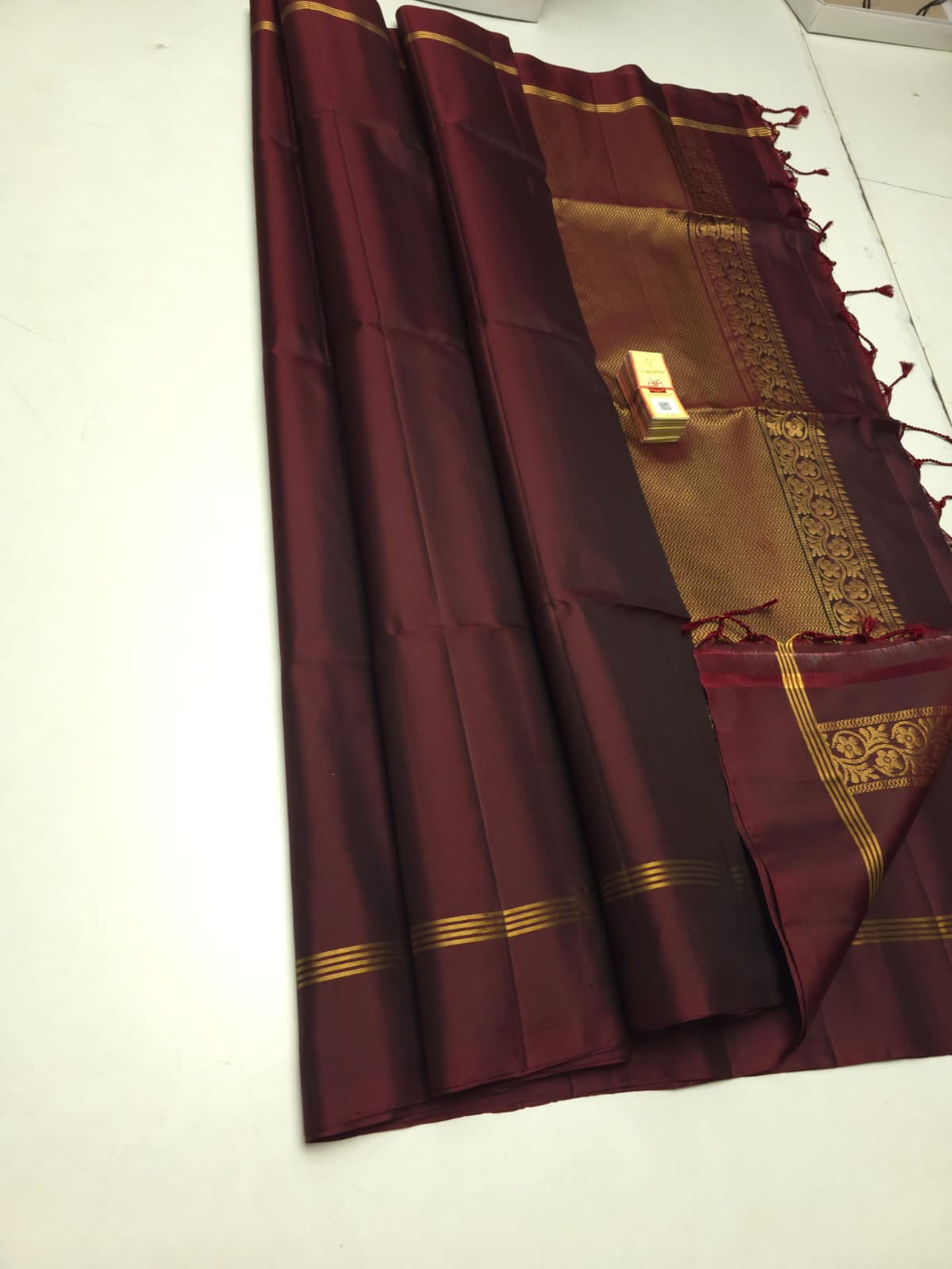 Pure handloom soft silk plain saree