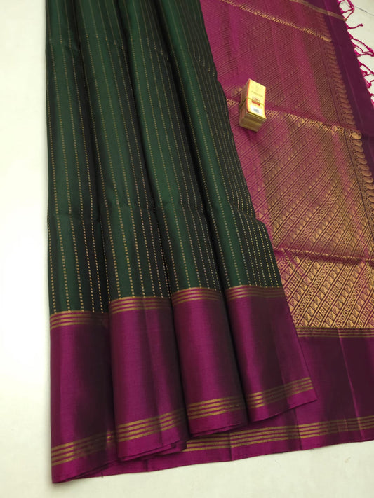 Pure Handloom Kanchipuram Soft Silk Satin Border Saree