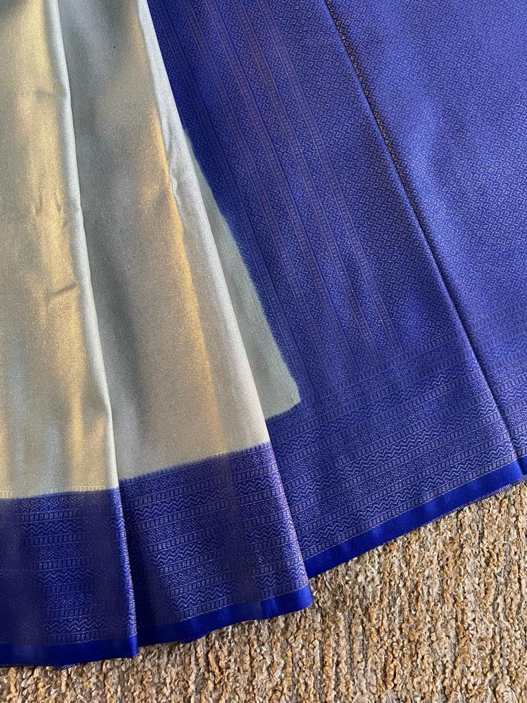 Super shine and silky dual shaded tissue softy silk saree