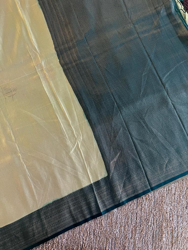 Super shine and silky dual shaded tissue softy silk saree