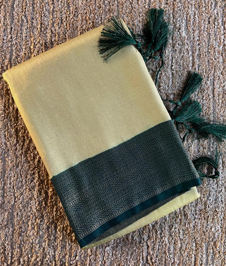 Super shine and silky dual shaded tissue softy silk saree