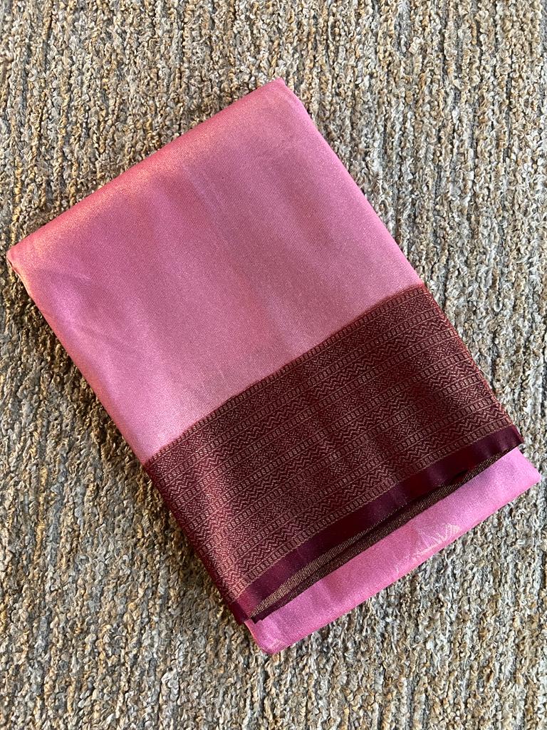 Super shine and silky dual shaded tissue softy silk saree