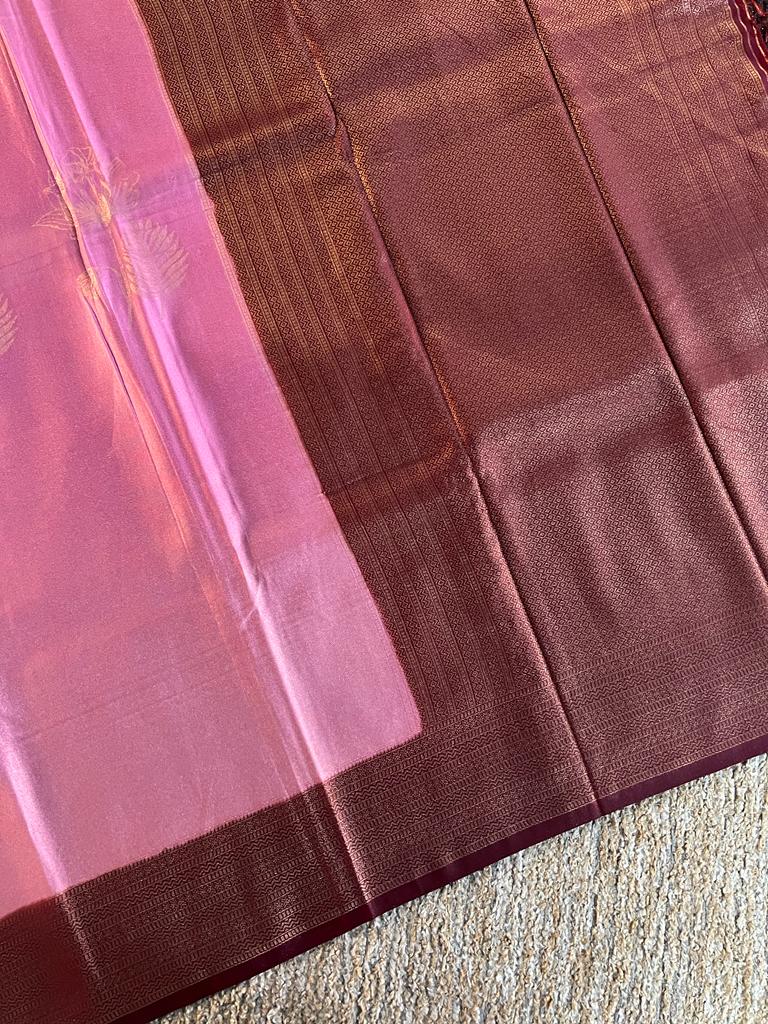 Super shine and silky dual shaded tissue softy silk saree