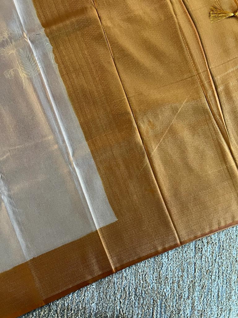 Super shine and silky dual shaded tissue softy silk saree