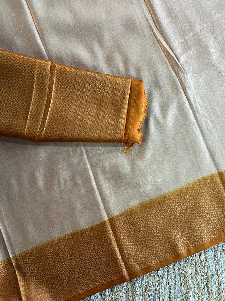 Super shine and silky dual shaded tissue softy silk saree