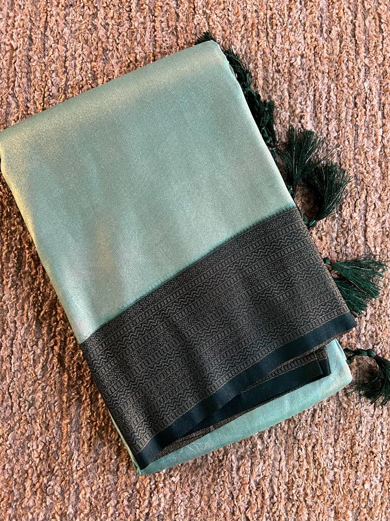 Super shine and silky dual shaded tissue softy silk saree