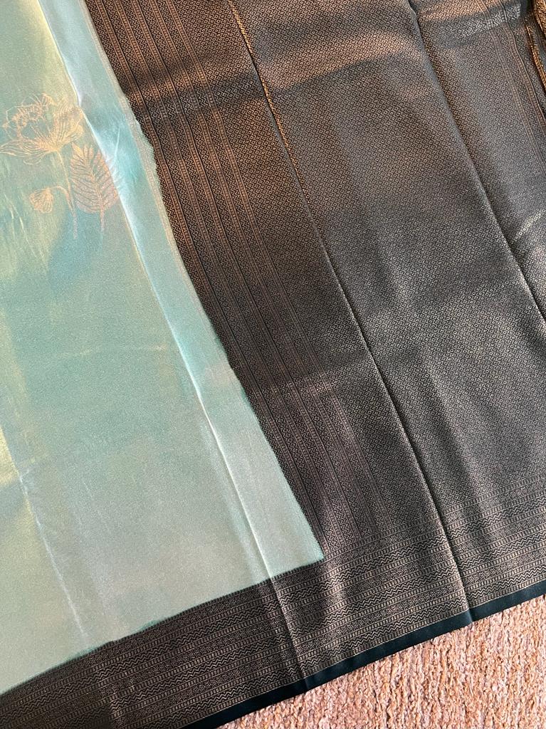 Super shine and silky dual shaded tissue softy silk saree