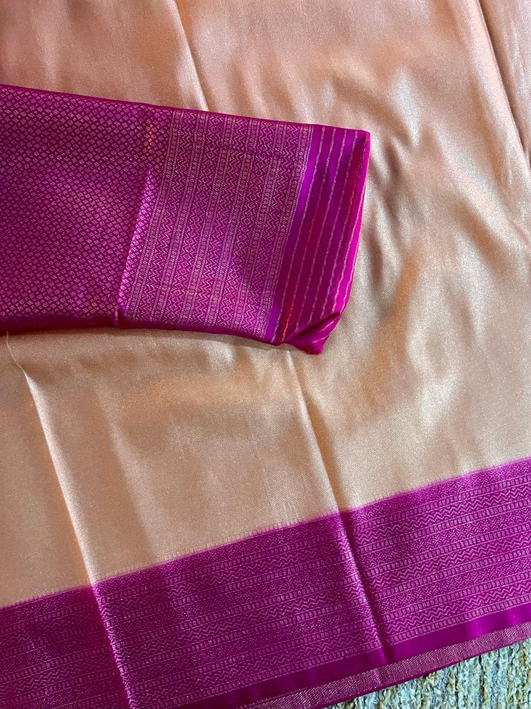 Super shine and silky dual shaded tissue softy silk saree
