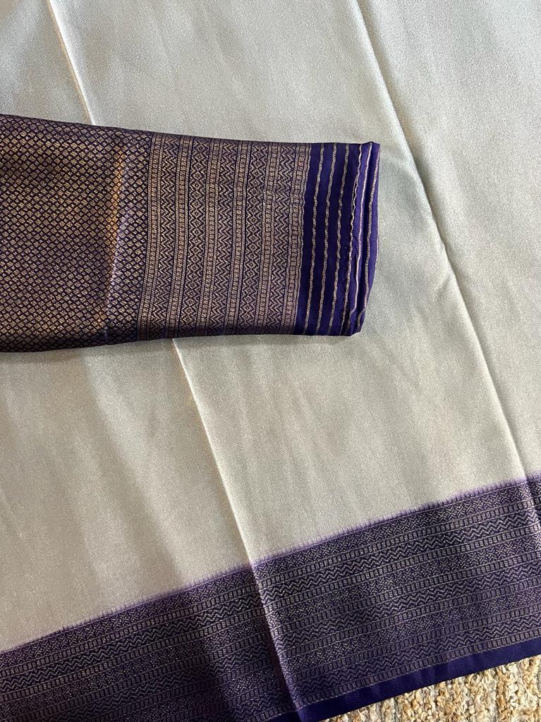 Super shine and silky dual shaded tissue softy silk saree