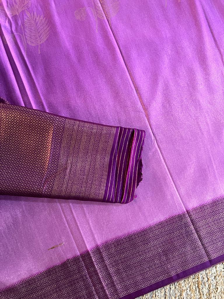 Super shine and silky dual shaded tissue softy silk saree