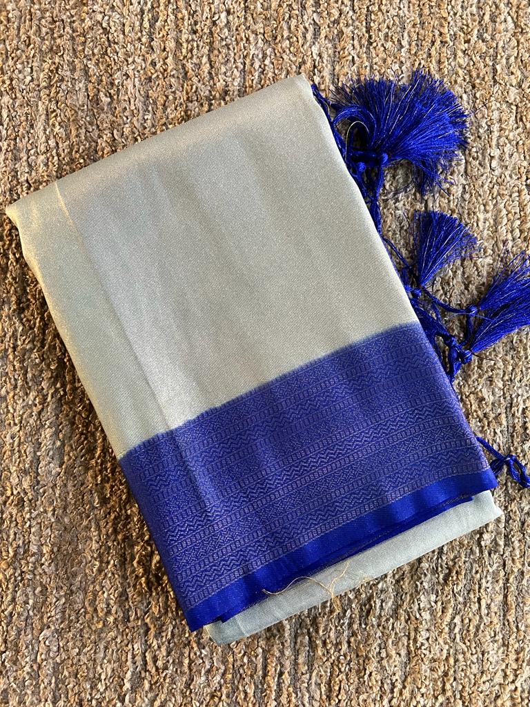 Super shine and silky dual shaded tissue softy silk saree