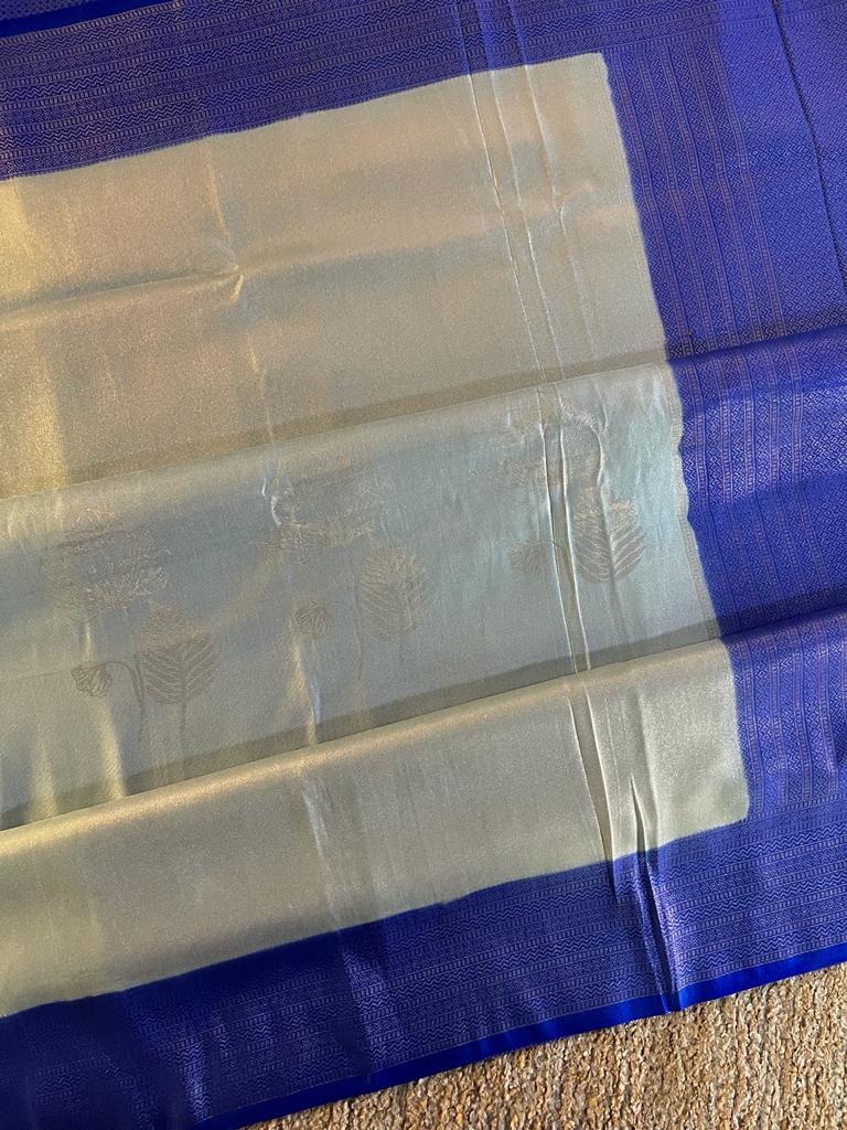 Super shine and silky dual shaded tissue softy silk saree