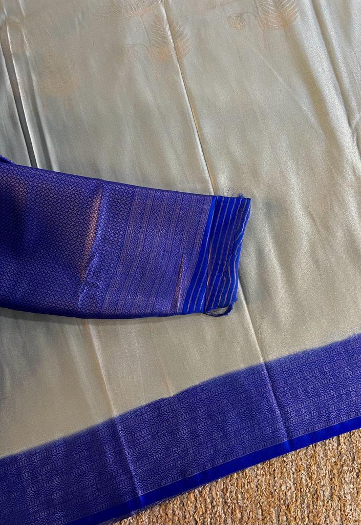 Super shine and silky dual shaded tissue softy silk saree