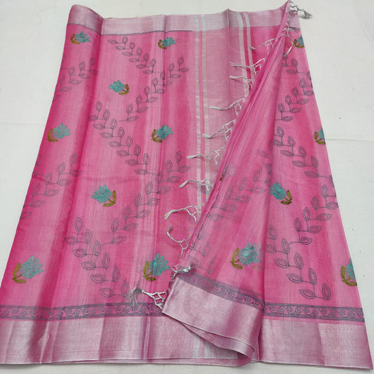 Tissue kota embroidery saree
