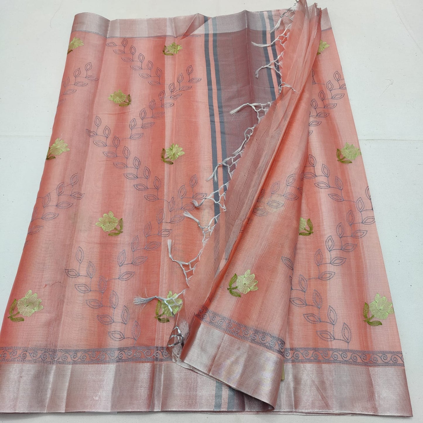 Tissue kota embroidery saree