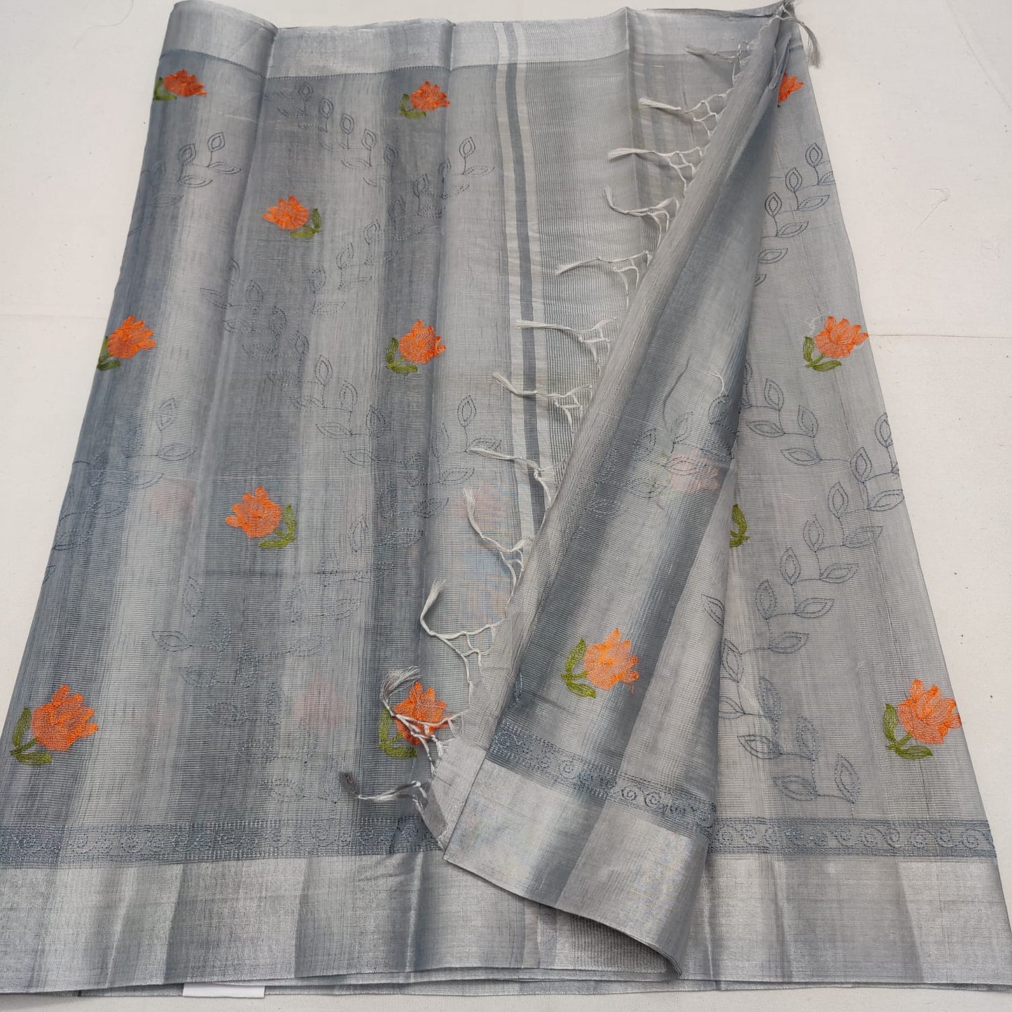 Tissue kota embroidery saree
