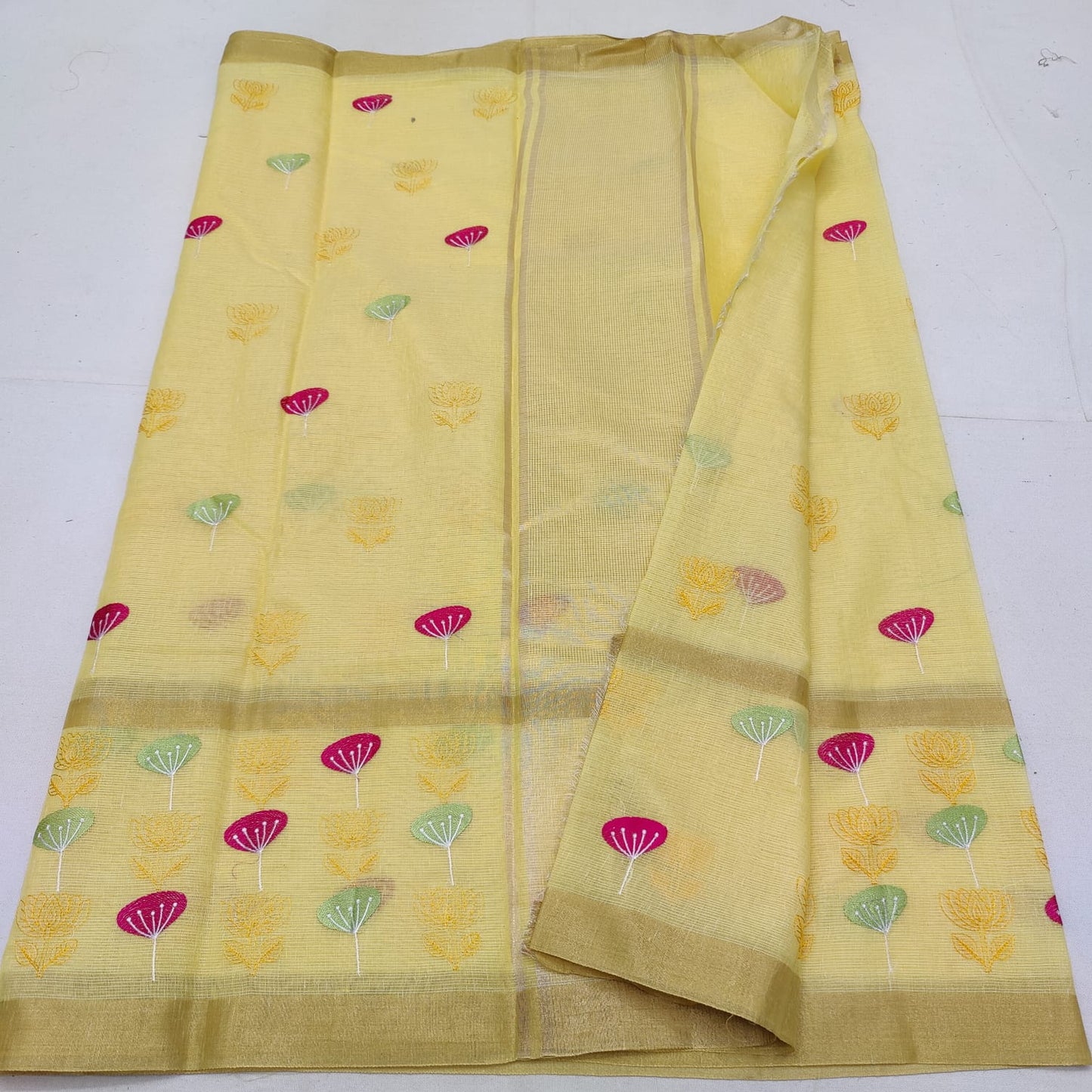 Tissue kota embroidery saree
