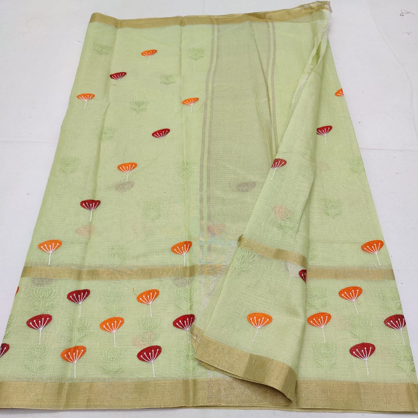 Tissue kota embroidery saree