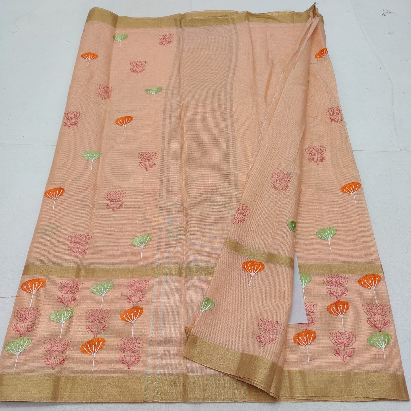 Tissue kota embroidery saree