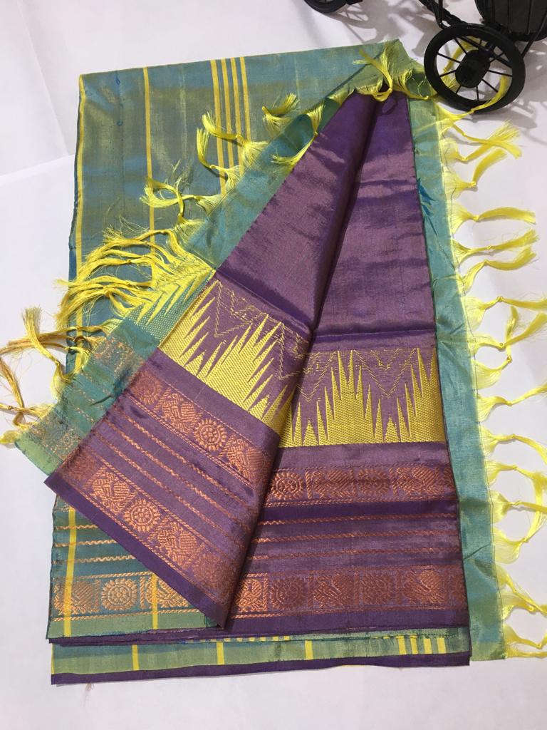 Banana Silk Korvai Pattern Saree