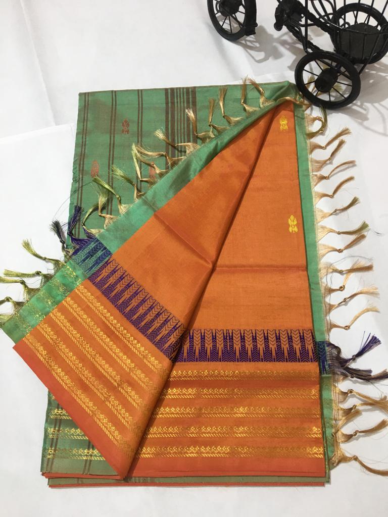 Banana Silk Korvai Pattern Saree