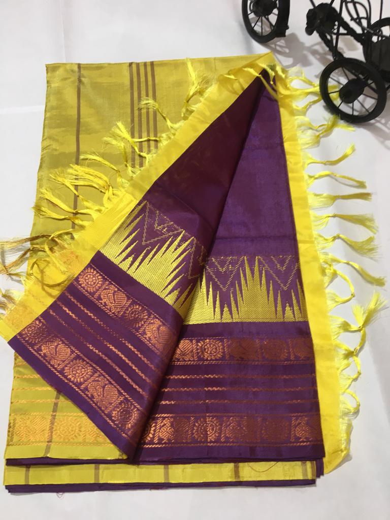 Banana Silk Korvai Pattern Saree