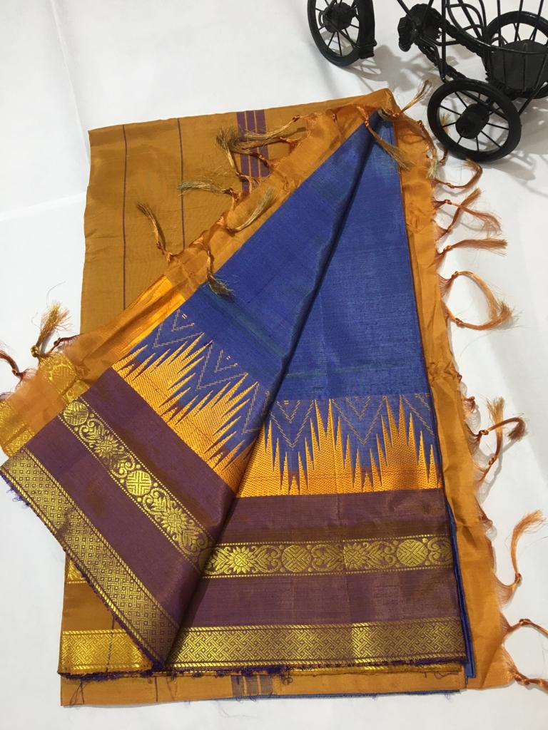 Banana Silk Korvai Pattern Saree