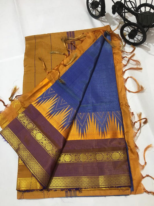 Banana Silk Korvai Pattern Saree