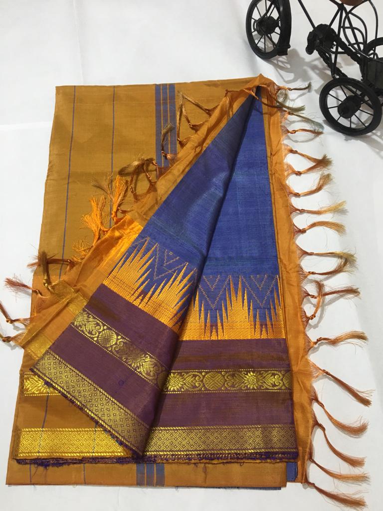 Banana Silk Korvai Pattern Saree