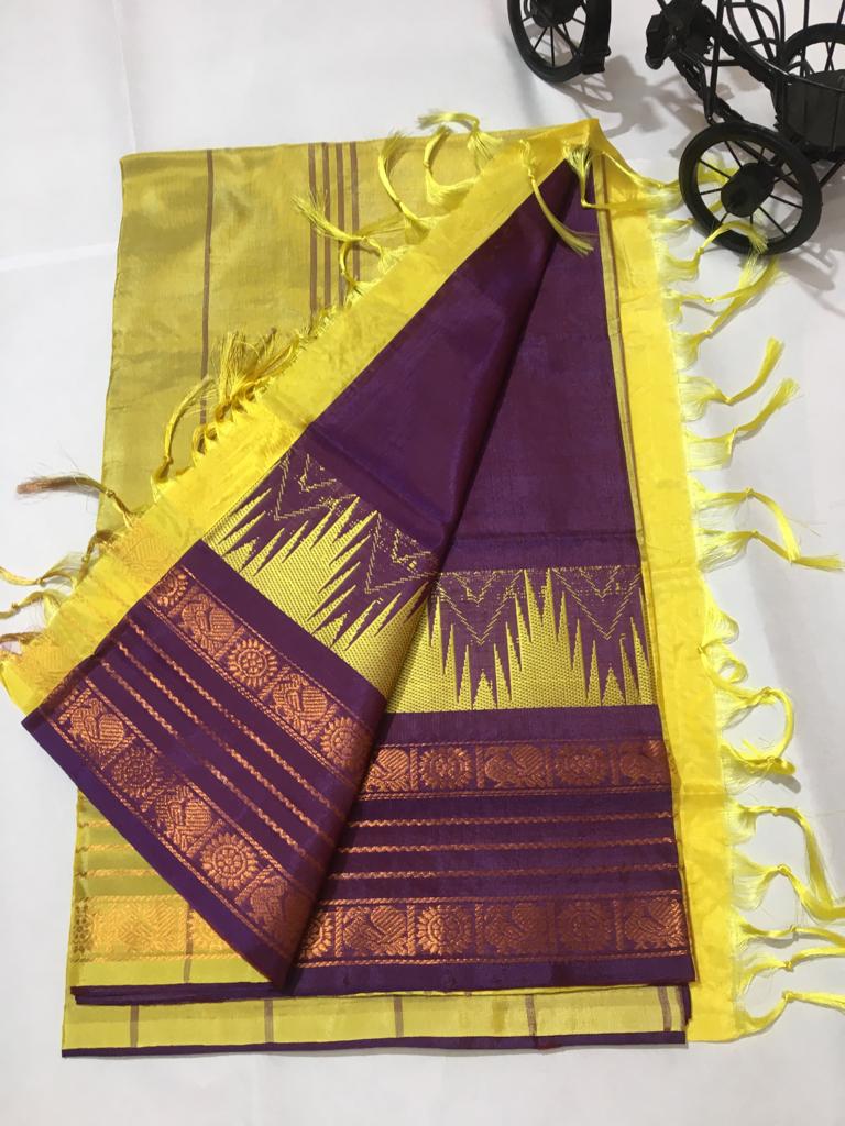 Banana Silk Korvai Pattern Saree