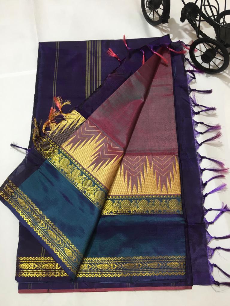 Banana Silk Korvai Pattern Saree